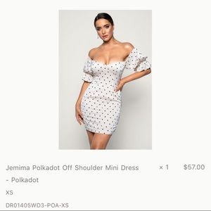 MEAHKI Off-Shoulder Polkadot Dress